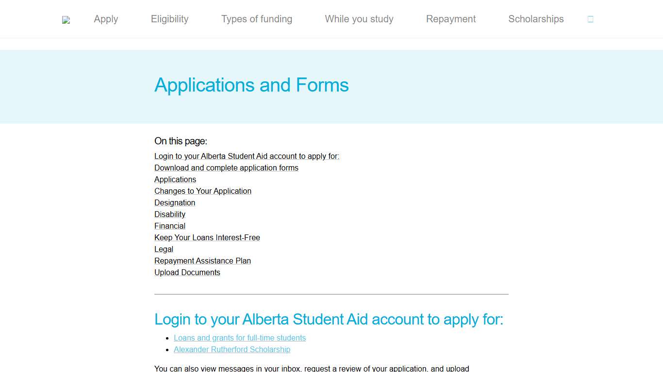 Applications and Forms Alberta Student Aid
