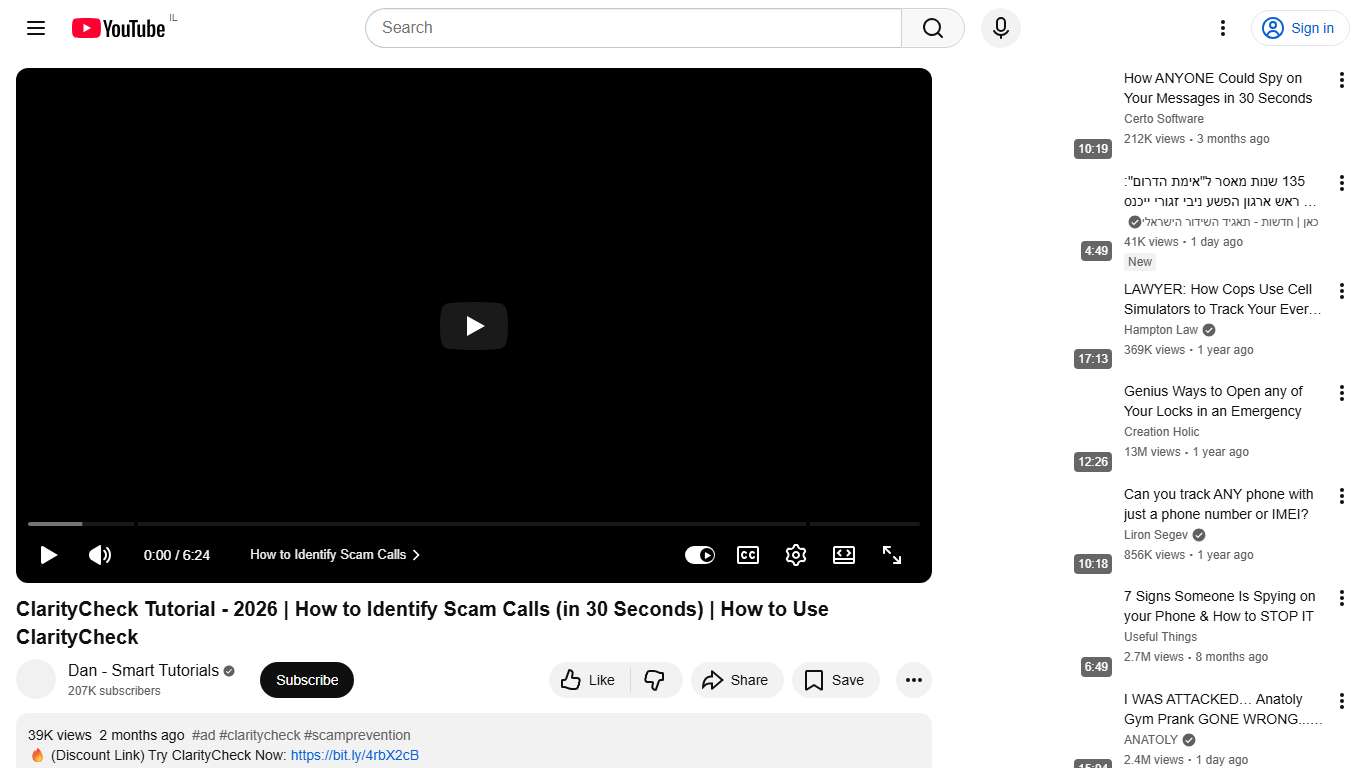 ClarityCheck Tutorial - 2026 How to Identify Scam Calls (in 30 Seconds) How to Use ClarityCheck - YouTube